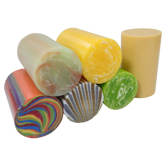 [Turners' Mill] Yellow Mixed Polyester Turning Blanks - 63.5x39x39mm, Set of 6