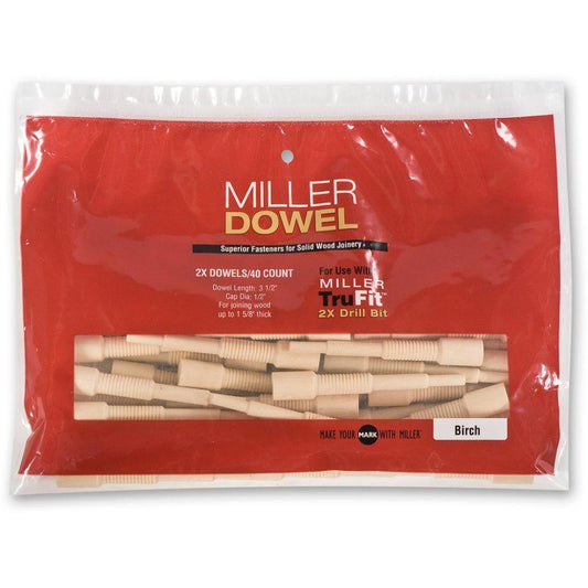 Miller Dowel B15D14-40 Birch 2x (Large) Dowels (Pack of 40)