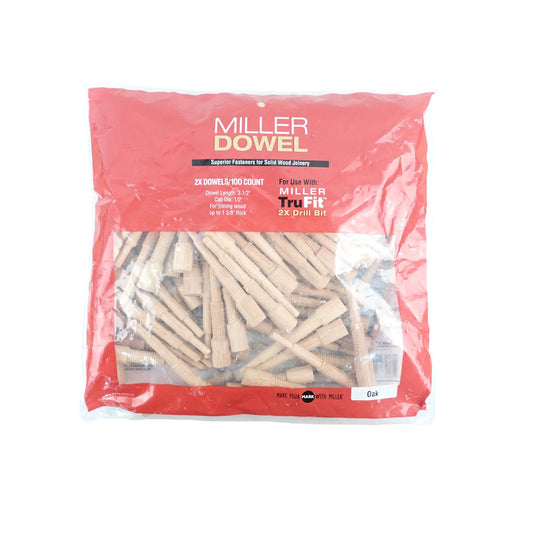 Miller Dowel O15D14-100 Oak 2x (Large) Dowels (Pack of 100)