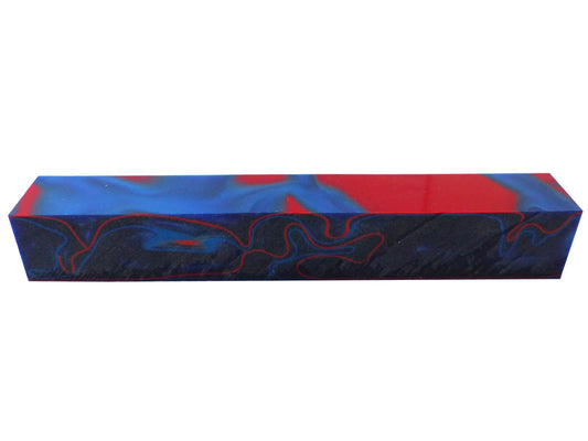 Turners' Mill Kirinite Vivid Blue Abstract Kirinite Acrylic Pen Blank - 150x20x20mm (5.9x0.79x0.79"), 6x3/4x3/4"