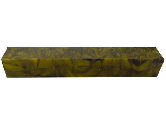 Turners' Mill Yellow/Black California Kirinite Acrylic Pen Blank - 150x20x20mm (5.9x0.79x0.79"), 6x3/4x3/4"