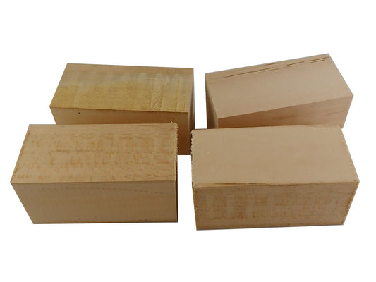 Turners' Mill Basswood Carving Blocks - 100x50x50mm (3.9x1.97x1.97"), Set of 4