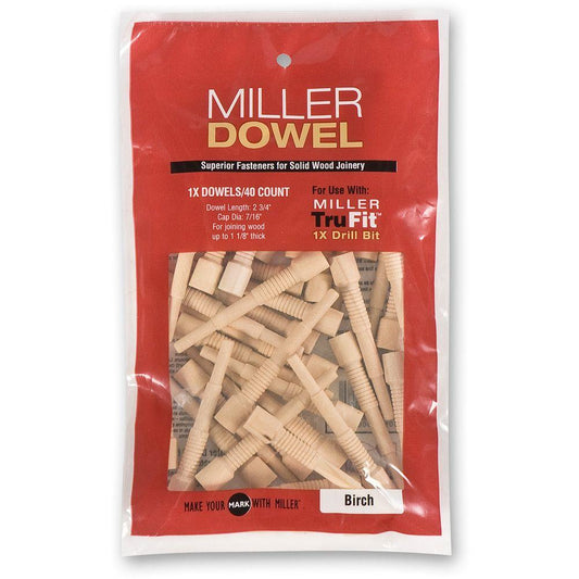 Miller Dowel B12D11-40 Birch 1x (Standard) Dowels (Pack of 40)