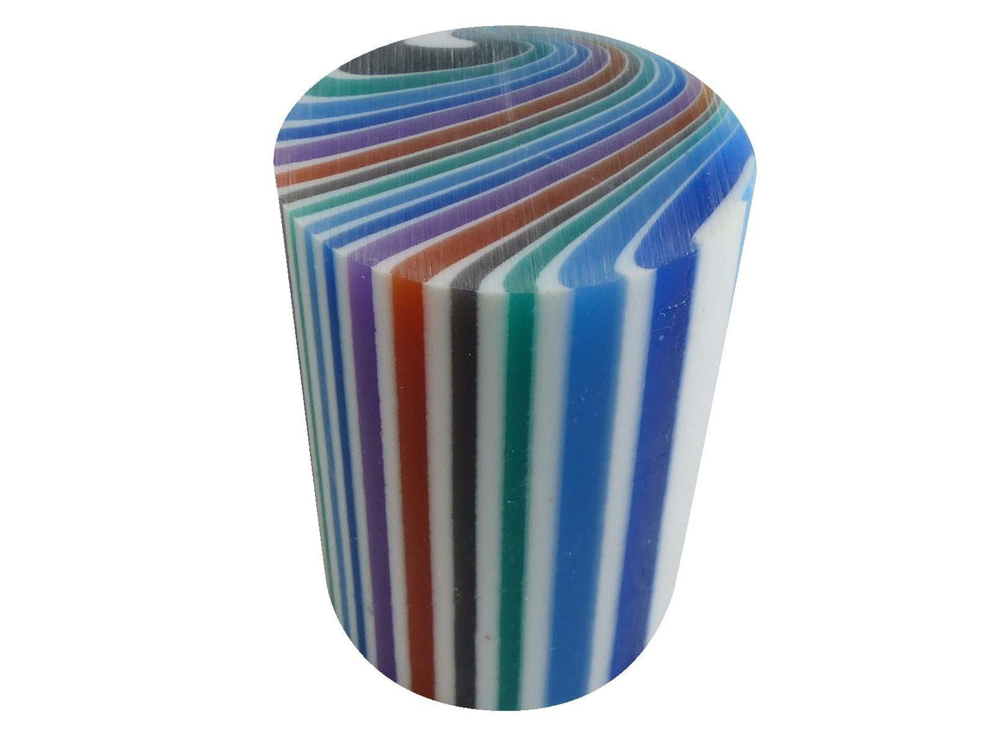 Turners' Mill Blue/Green Stripe Millerighe Polyester Turning Blank - 63.5x45x45mm (2.5x1.77x1.77")