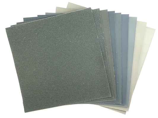 Micro-Mesh Cushioned Abrasive Sheets - 152.4x152.4mm (6x6"), Set of 9, 1500-12000