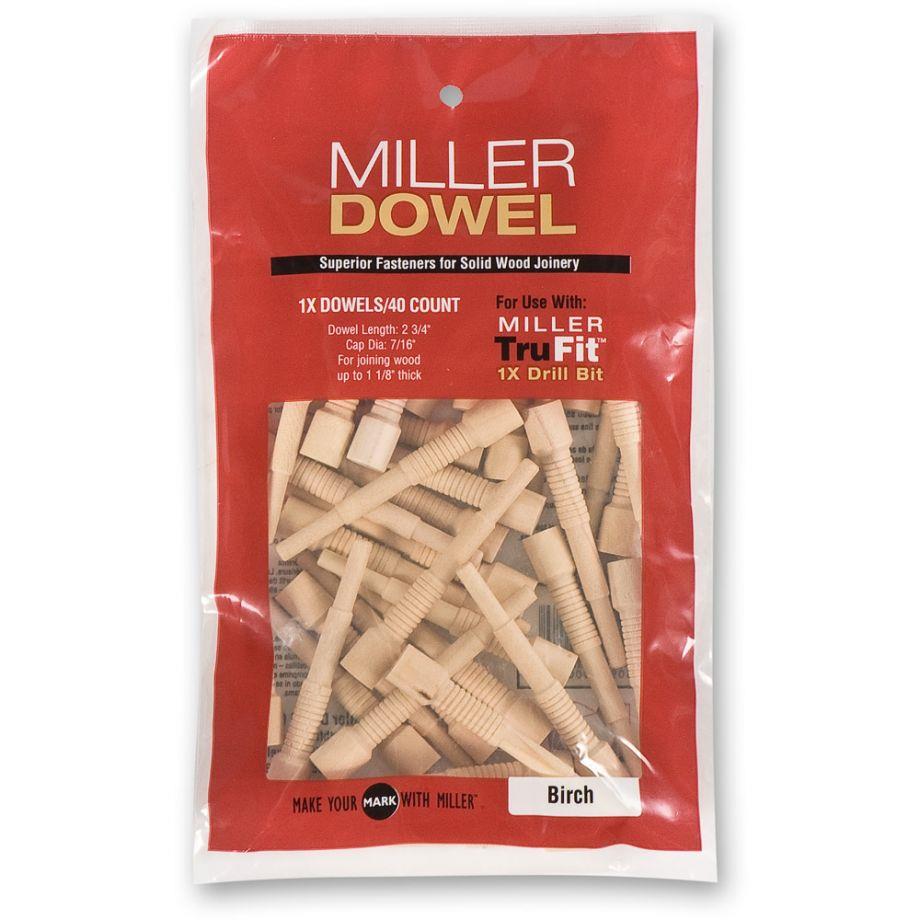Miller Dowel B12D11-100 Birch 1x (Standard) Dowels (Pack of 100)