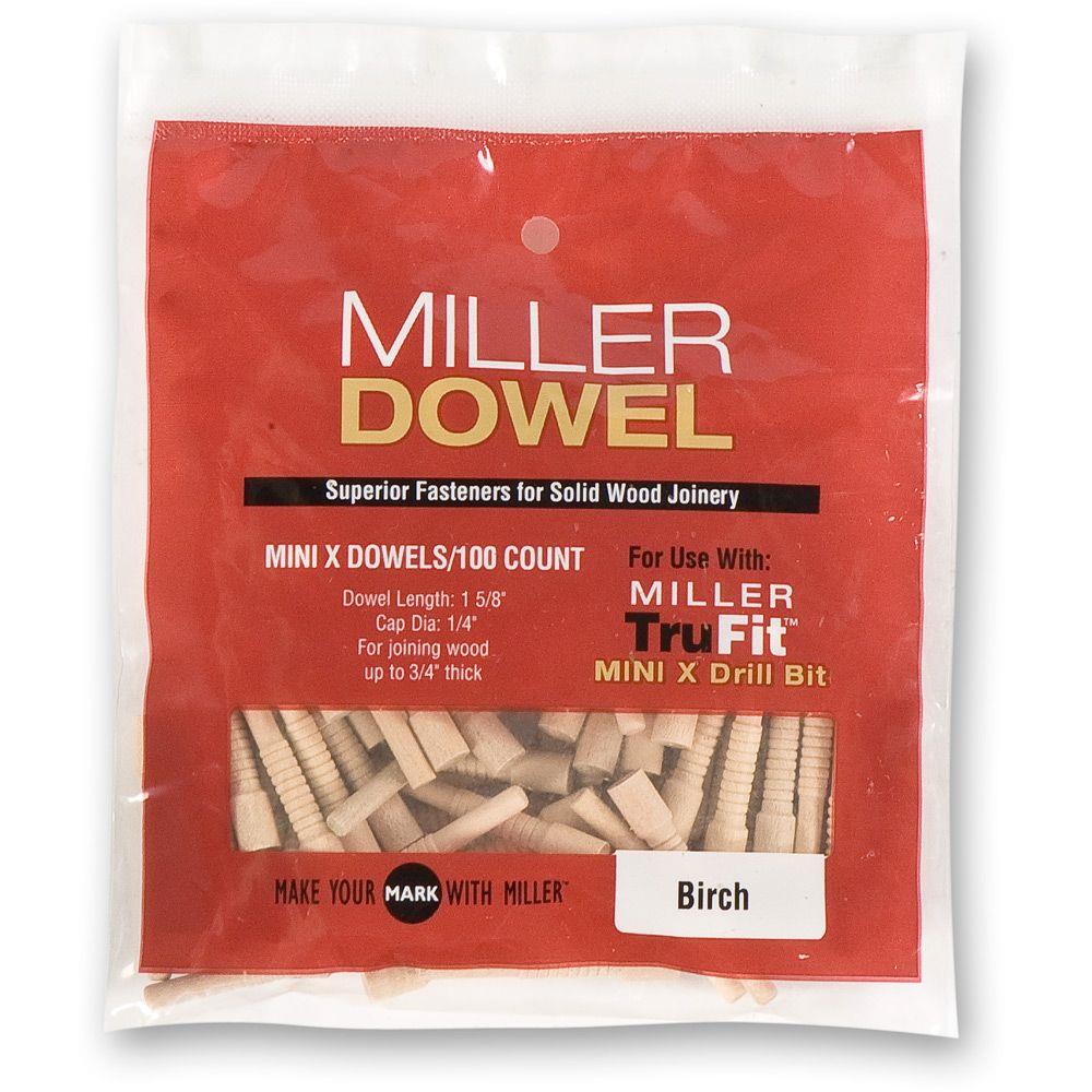 Miller Dowel B8C6.5-100 Birch Mini Dowels (Pack of 100)