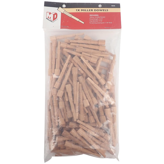 Miller Dowel O12D11-100 Oak 1x (Standard) Dowels (Pack of 100)