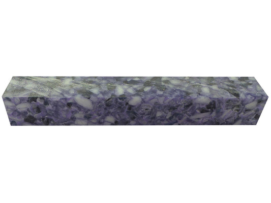 Turners' Mill Amethyst Stardust Kirinite Acrylic Pen Blank - 150x20x20mm (5.9x0.79x0.79"), 6x3/4x3/4"