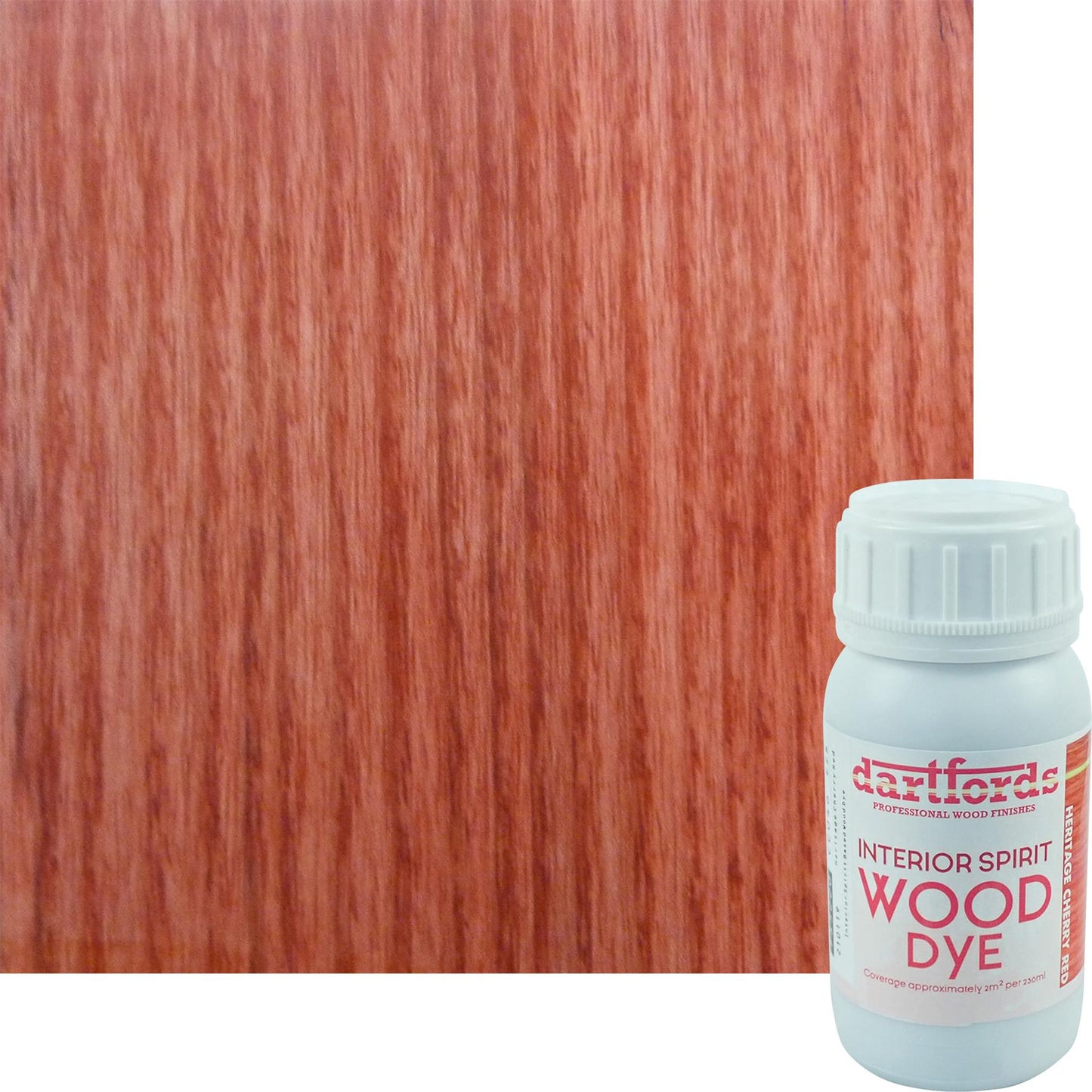 dartfords Heritage Cherry Red Interior Spirit Based Wood Dye - 230ml Tin