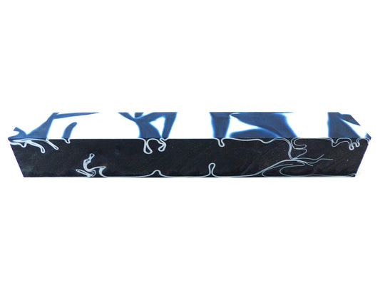 Turners' Mill Kirinite Cyclone Blue/White Abstract Kirinite Acrylic Pen Blank - 150x20x20mm (5.9x0.79x0.79"), 6x3/4x3/4"