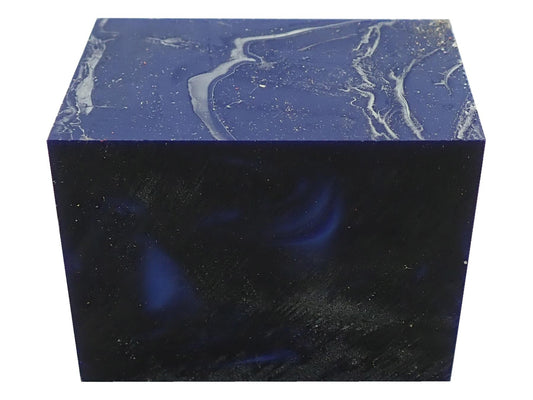 Turners' Mill Midnight Blue Pearl Kirinite Acrylic Block - 64x42x42mm (2.5x1.65x1.65")