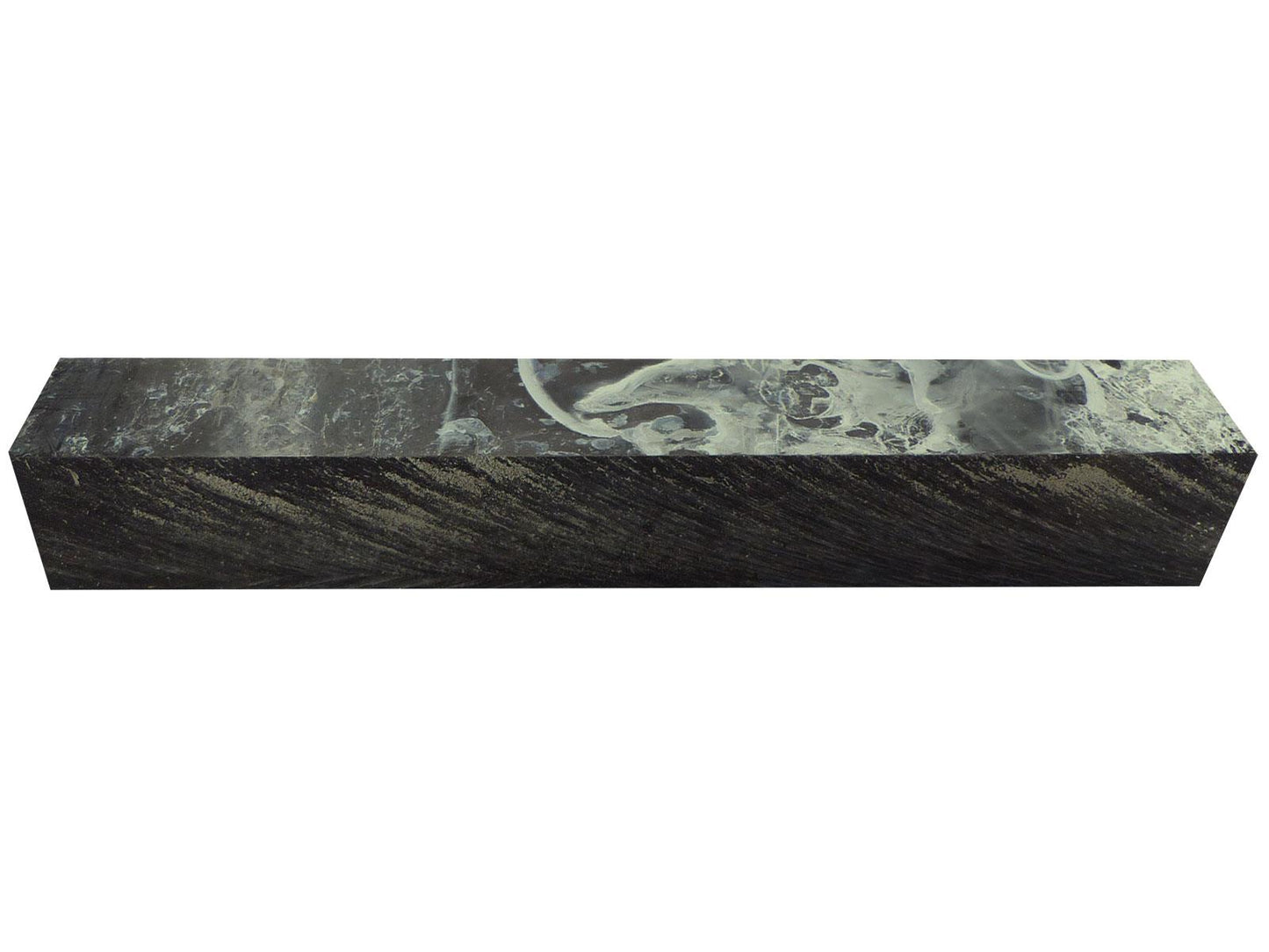 Turners' Mill Black Pietra Kirinite Acrylic Pen Blank - 150x20x20mm (5.9x0.79x0.79"), 6x3/4x3/4"