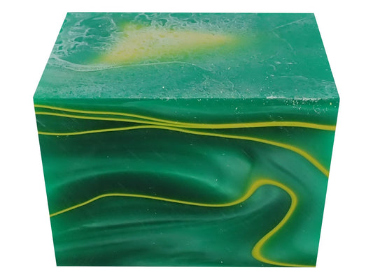 Turners' Mill Green Bay Abstract Kirinite Acrylic Block - 64x42x42mm (2.5x1.65x1.65")