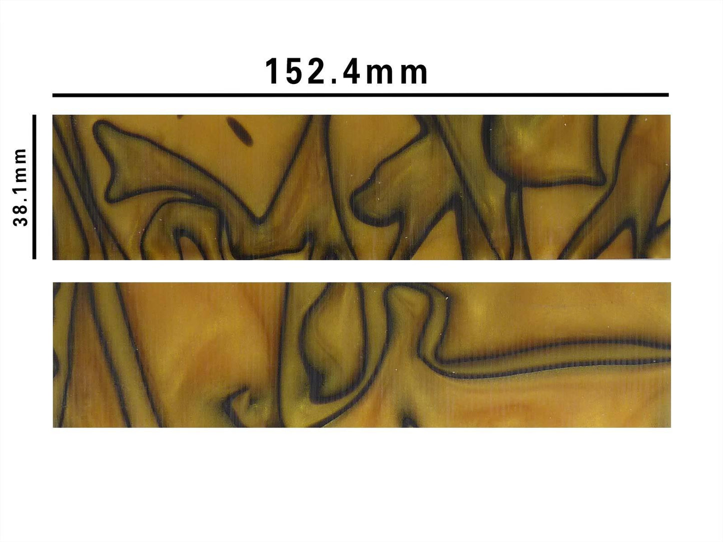 Turners' Mill Liquid Gold Abstract Kirinite Acrylic Knife Scales (Pair) - 152.4x38.1x6.35mm (6x1.5x0.25")