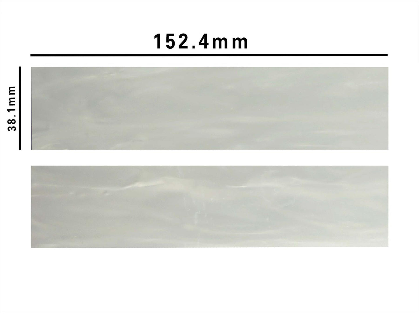 Turners' Mill White Pearl Kirinite Acrylic Knife Scales (Pair) - 152.4x38.1x3.175mm (6x1.5x0.13")