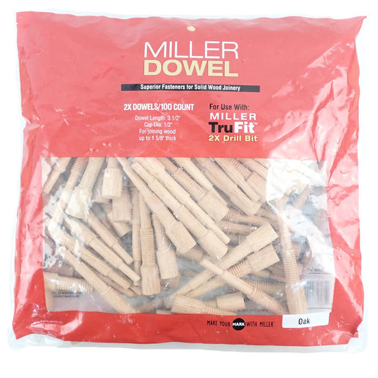 Miller Dowel O15D14-100 Oak 2x (Large) Dowels (Pack of 100)