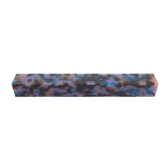 Turners' Mill Blue and Tan Calico Cellulose Acetate Pen Blank - 150x20x20mm (6x3/4x3/4")